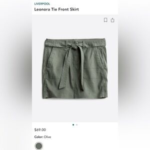 Liverpool Olive Linen Skirt Sz 4
